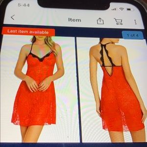 Secret Treasures,Red and Black Lace Chemise